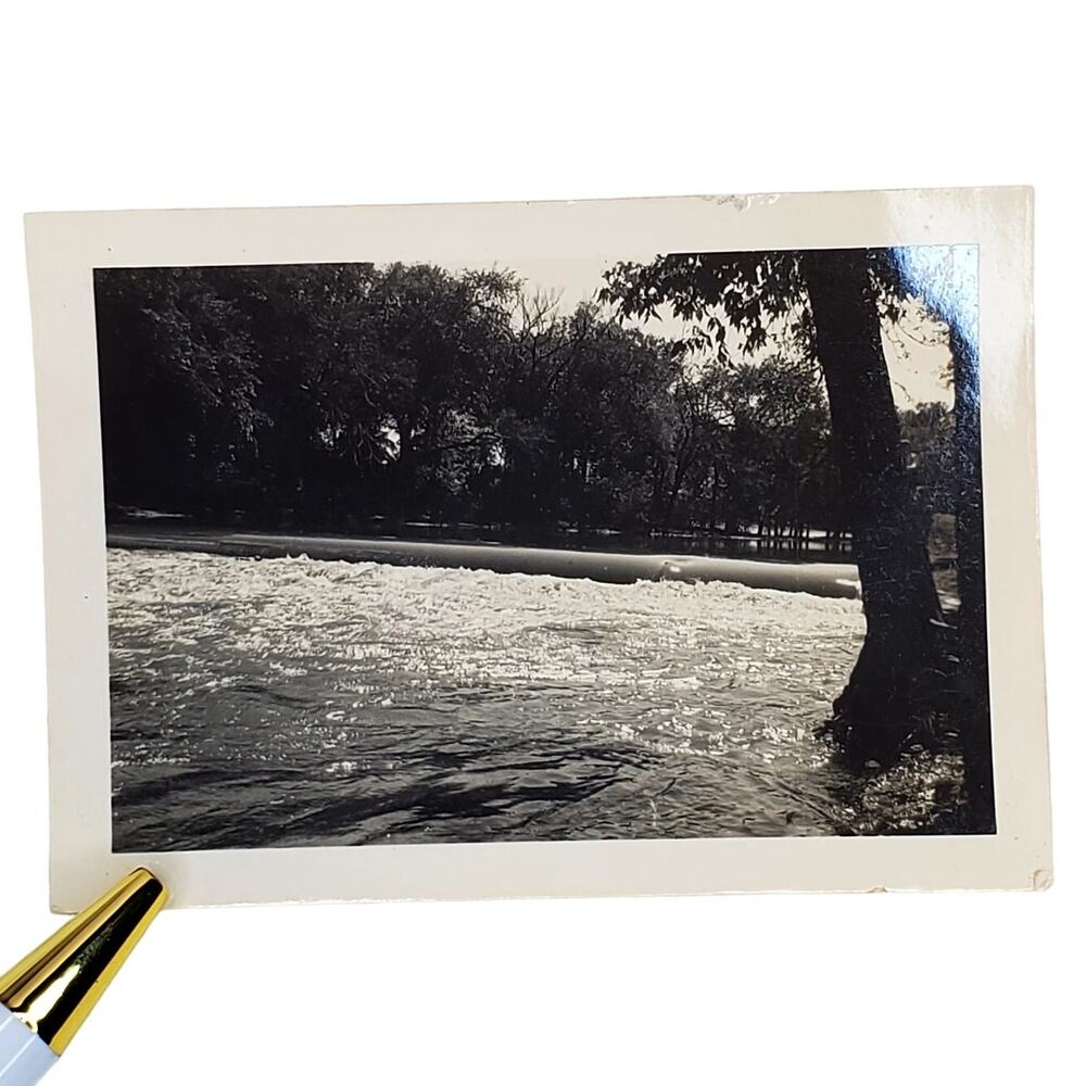 Vtg Beautiful Photo of Lake Original Monochrome Photography Nature Core Found